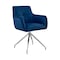 Armen Living Noah Dining Room Accent Chair in Blue Velvet and Brushed Stainless Steel Finish LCNHCHBLU - alternate 1